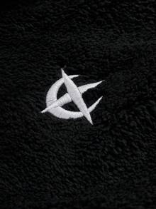 PAVTROS Áo khoác lông cừu thêu thường ngày Manfinity Streetrush dành cho nam, Thu/Đông, Áo khoác Y2k, Áo khoác chữ thập, Áo khoác chữ cái Man, Phong cách Grunge - màu đen - Xem 7