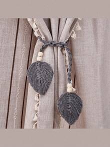 1pc/Set Of Bohemian-Style Curtain Straps, Hand-Woven Colorful Leaf Curtain Decorative Buckles, Curtain Binding Ropes, Home Soft Decoration Hanging Ornaments, Wedding Decor - 1PC - View 14