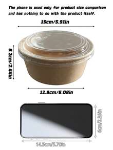 50-Pack Disposable Paper Bowls With Lids For Christmas And Halloween Tableware - Leakproof And Waterproof Food Containers, Suitable For Salad, Dessert, And Soup - Perfect For Catering, Camping, And Kitchen Use [50 Bowls 50 Lids] - Multicolor - View 4