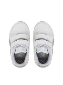 Puma SMASH Kids' Sneakers Lightweight Snug Fit Padded Weekend Casual Outing White 401592-01 - Silber - Übersicht 4