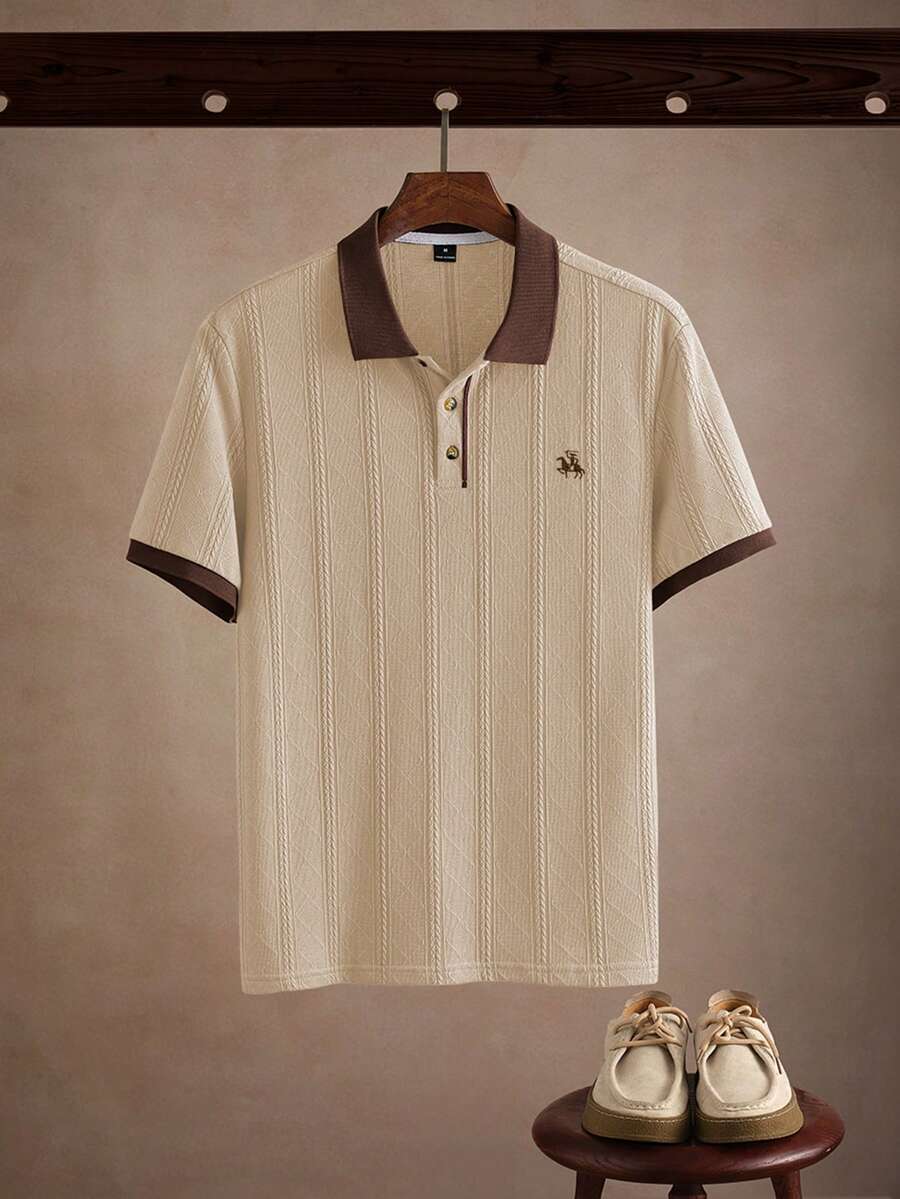 Core Aspect 男士翻領短袖 Polo 衫,針織鉤編布料,男士刺繡 Polo 衫,男士休閒 Polo 衫,男士鈕扣 Polo 衫,適合日常外出、朋友聚會、休閒週末時光,是送給男友或丈夫的絕佳禮物,INS 熱銷 Polo 衫 - 杏色 - 查看 1
