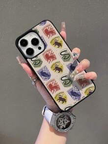 HARRY POTTER X SHEIN 時尚品牌 Harry Potter 四大學院徽章軟手機殼，防震防摔保護套，適用於 iPhone 13/14/15/15Pro/16/16Pro/17Pro，粉絲禮物 - 彩色 - 查看 4