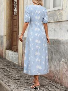 Pariaura Women's Vacation Casual Boho Blue And White Stripe Dress Summer - Blue - View 2