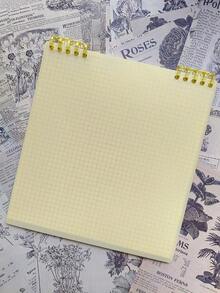 1pc High-Quality Notebook, 60 Sheets/120 Pages Vintage Square Grid Flip Notebook, Detachable Grid Paper Memo Pad - multicolor - View 23
