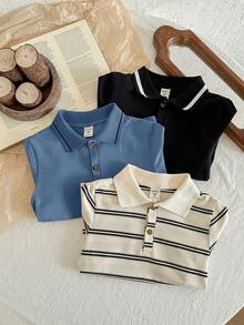 LMoss Kids 兒童小男孩 3件套休閒短袖 Polo 衫 - 彩色 - 查看 6