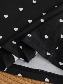 SHEIN Vintaside Kids 2件組少女條紋針織提花寬鬆背心與短褲套裝，適合日常休閒、度假、運動、旅行、夏季 - 黑色 - 查看 7