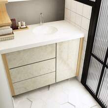 1 Piece Of Marble Pattern Waterproof Vinyl Wallpaper, Suitable For Bathrooms, Tables, Kitchen Cabinets, Self-Adhesive Furniture Decoration Stickers, PVC Material, Removable Wall Panels, Spring Decoration - White - View 8