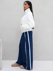 Maju Mazalli Women's Casual Loose Fit Barrel Leg Pants - Navy Blue - View 3