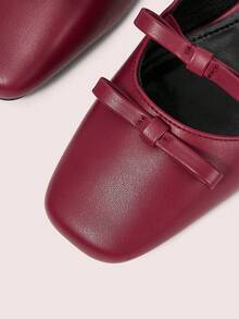 CUCCOO DOLLMOD Sepatu Mary Jane Gaya Retro Prancis Terbaru dengan Pita dan Hak Blok, Anggun & Elegan, Cocok untuk Hari Valentine, Natal, dan Musim Semi. - Bourgogne, - View 6