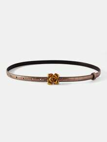 MOTF PREMIUM Cinturón con hebilla de botón en forma de rosa en oro rosa - Oro rosa - Ver 2