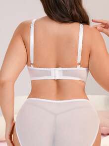 Nora Wilde Plus Size Romantic Floral Series Lingerie 2pcs Set - Pink - View 2