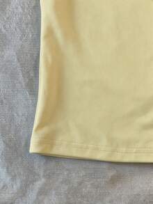 IslaSuriya Lace Patchwork Fitted Women's Camisole - Yellow - View 4