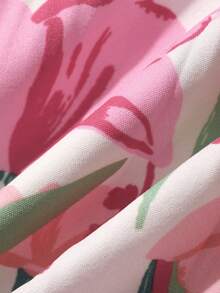 Dazy Kids 大童女孩秋季服飾圓領花卉無袖背心上衣＋長褲套裝，適合夏季 - 粉色 - 查看 6