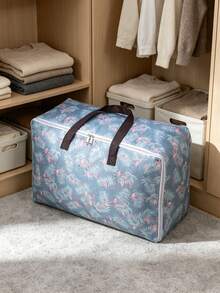 1pc Large Capacity Oxford Cloth Storage Bag, Multi-Use For Clothes And Bedding. Lightweight Zipper Handbag For Moving, Perfect For Organizing Quilts. Great For Home, Bedroom, Autumn And Festival Decoration. - Flamingo - View 7