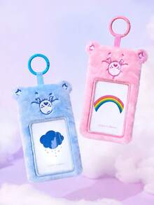 SHEIN X Care Bears 1 Túi đựng thẻ hình gấu xanh dễ thương, hình tai 3D, thích hợp để đựng các loại thẻ nhỏ như thẻ sinh viên, thẻ công ty, thẻ học sinh, thẻ giao thông, v.v., thiết kế cửa sổ PVC trong suốt, có thể treo lên túi xách. - Mã trung bình - Xem 4