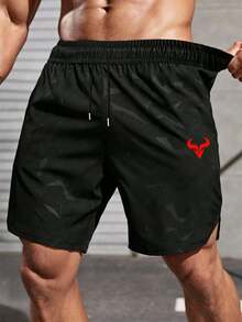 Gym Rark 男士抽繩腰休閒運動短褲，健身房適用 - 黑色 - 查看 3