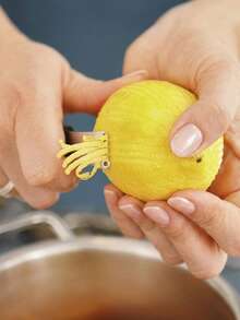 1pc Stainless Steel Lemon Zester, Orange Peeler, Citrus Peel Cutter, Kitchen Gadget, Bar Accessory, Kitchen Tool - Silver - View 2
