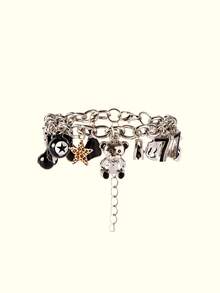 Popjeli Pulsera de viaje linda DIY, pulsera de amor, música/linda/mariposa/moda/gótica - Plateado - Ver 13