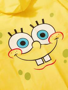SpongeBob SquarePants | SHEIN معطف مطر مطبوع بنمط شارة 1، بونشو للبالغين، مجموعة متنوعة من الأحجام للاختيار من بينها، مناسب للرجال والنساء، قابل لإعادة الاستخدام، مناسب للتنقل والخروجات والسفر، إسفنجي - الغرض العام - مشاهدة 9
