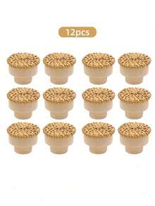 6/12pcs Rattan Dresser Knobs Boho Cabinet Pulls, Dia Wicker Drawer Handles With Screws, Round Furniture Knob For Cupboard Wardrobe Vanity(Natural Color) - natural color - View 19