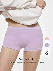 Bralution 3pcs/Pack Multicolor High Stretch Comfortable Minimalist Women Briefs For Daily Wear - Multicolor - View 5