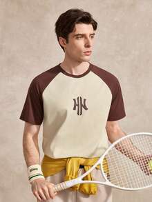 Courvante Men's Standard Size Brown Raglan Sleeve T-Shirt, 3 Graphic Design, Suitable For Summer, Minimalist & Versatile - Multicolor - View 5