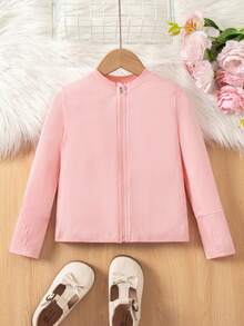 SHEIN 少女休閒百搭純色夾克 - 彩色 - 查看 7