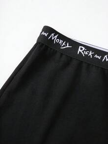 Rick and Morty X SHEIN Skull Print Camisole & Hipster Panty Lingerie Set - Black - View 8