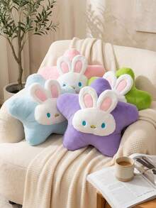 POKOJA LAND 1 Stück süßes Hase Stern Plüschkissen (Blau/Lila/Rosa). Heilendes sternförmiges Kissen mit Hasenohren. Dekorative Dekoration für Schlafzimmer & Sofa. Durchdachtes Geschenk für Tierliebhaber & Freunde. - Verschiedenfarbig - Übersicht 5