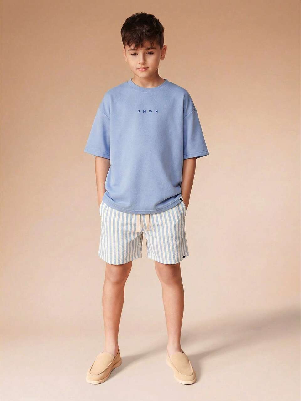 Boys Tween Summer Yacht Club T-Shirt Stripe Shorts Coordinating Set Casual Short Sleeve Crew Neck Nautical