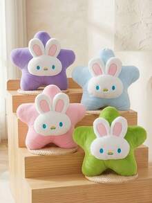 POKOJA LAND 1 Stück süßes Hase Stern Plüschkissen (Blau/Lila/Rosa). Heilendes sternförmiges Kissen mit Hasenohren. Dekorative Dekoration für Schlafzimmer & Sofa. Durchdachtes Geschenk für Tierliebhaber & Freunde. - Verschiedenfarbig - Übersicht 11
