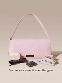 GLOWMODE Medium 6L DailyEase Water-Resistant Two-Way Zipper Interior Pockets Adjustable Strap Shoulder Bag Daily Casual Travel Holiday Vacation Summer Wear - Pink - View 2