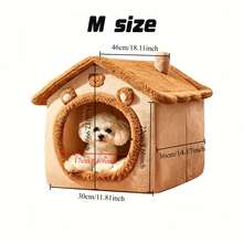 1pc Four Seasons Universal Pet Bed For Cats & Small Dogs - Removable Washable Cover, Calming Anxiety Relief Nest With Soft Cushion, Non-Slip Indoor Kennel (S/M/L) - Multicolor - View 11