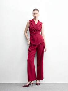 CUCCOO BIZCHIC 女款尖頭扣飾設計百搭時尚高跟鞋 - 酒紅色 - 查看 6