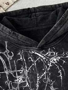 Attitoon Hoodie Grafis Punk Tengkorak Gothic Hitam Y2K - Rock, Festival Musim Panas, Musim Gugur - MultiWarna - View 3