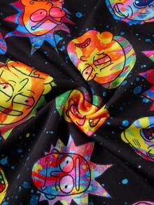 Rick and Morty X SHEIN Rick Pink Euphoria! Graffiti Men's Underwear, Extended Anti-Chafing, Essential For Sports Enthusiasts - Black - View 7
