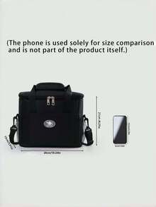 1Pc/2pcs – Black Lunch Box Bag, Insulated Lunch Bag, Elementary School Student Version, Includes Rice Bag. Waterproof, Thick Aluminum Foil Wrap, "Back To School" Edition. - Black - View 4