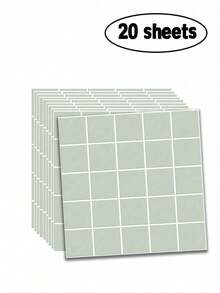 20/10 Stücke quadratische Gitter selbstklebende Mosaikfliesen Aufkleber, Vinyl Wandaufkleber für Küche, Badezimmer, Wohnzimmer, Heimdekoration Aufkleber für Feiertage & Geschenke - Mehrfarbig - Übersicht 16