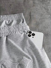 AXEPEAK Herren Sommer Lässig Buchstaben Besticktes Tanktop und Shorts Set - Grau - Übersicht 6