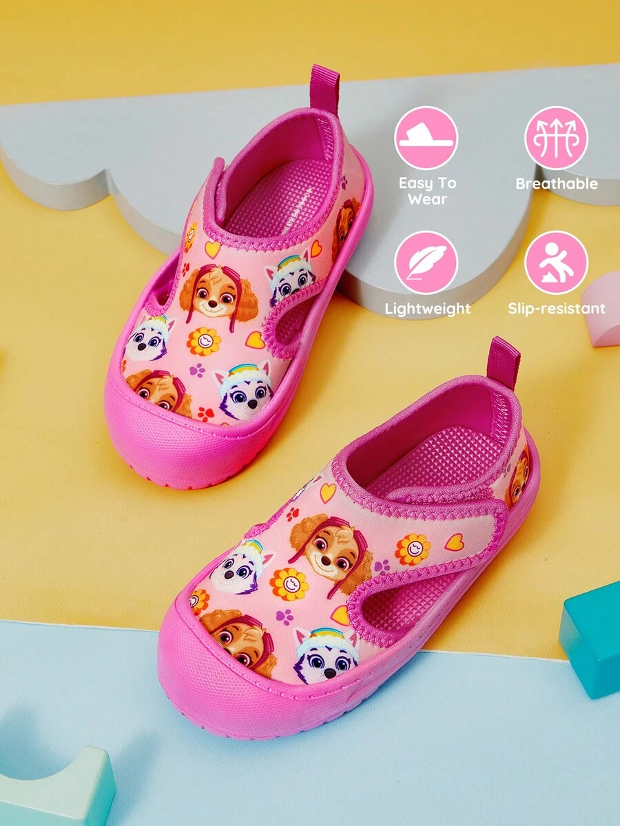 SHEIN | PAW Patrol 一雙兒童包頭涼鞋,防撞趾頭設計,防滑耐磨透氣沙灘涼鞋 - 粉色 - 查看 1