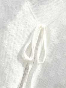 Resyla French Style Slip Dress Layered With A Ruffled Long-Sleeved T-Shirt Cover Up For Women's Summer Sun Protection Top - White - View 4