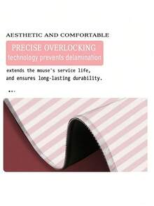 1PC Thick Anti Slip Non Slip Rubber Base Soft NS Style Pink White Striped Cute Mouse Pad Desktop Decorative Mat For Office Gaming Keyboard Pad Computer Accessories Desk Mat - A - View 2