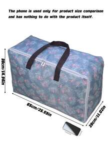 1pc Large Capacity Oxford Cloth Storage Bag, Multi-Use For Clothes And Bedding. Lightweight Zipper Handbag For Moving, Perfect For Organizing Quilts. Great For Home, Bedroom, Autumn And Festival Decoration. - Flamingo - View 4