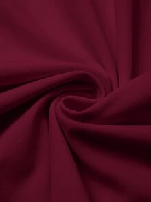 SHEIN Franclia 女款純色圓領抓皺收腰優雅派對洋裝 - 酒紅色 - 查看 6