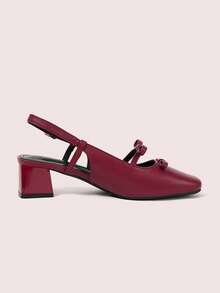 CUCCOO DOLLMOD Sepatu Mary Jane Gaya Retro Prancis Terbaru dengan Pita dan Hak Blok, Anggun & Elegan, Cocok untuk Hari Valentine, Natal, dan Musim Semi. - Bourgogne, - View 8