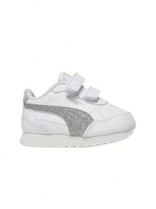 Puma SMASH Kids' Sneakers Lightweight Snug Fit Padded Weekend Casual Outing White 401592-01 - Silber - Übersicht 1