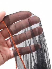 FRIFUL Top de tirantes de malla con cordones para mujer, efecto adelgazante, con volantes fruncidos y cordones para el verano - Negro - Ver 6