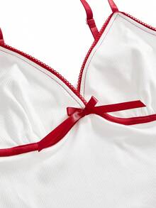 Sweetness Y2K Cute Hot Girl Colorblock V-Neck Cherry Print Women's Tank Top, Spring, Summer, Autumn, School, Graduation Season, Vacation, Music Festival, Picnic - Multicolor - View 3
