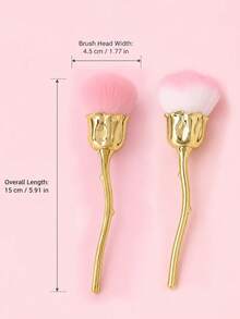 Cirelle 1/2Pcs Rose Nail Brush, Soft Dust Remover Brush, Multiple Colors Available, Manicure Cleaning Tool - multicolor - View 7