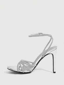 CUCCOO SZL Women's High Heels With Rhinestone Heels - Silver - View 4